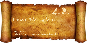 Lacza Mátyás névjegykártya